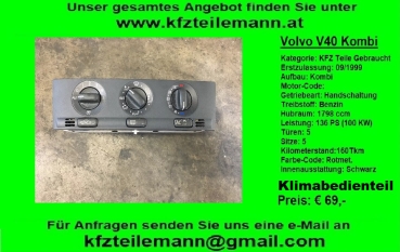 Klimabedienteil Volvo V40 Kombi 1,8